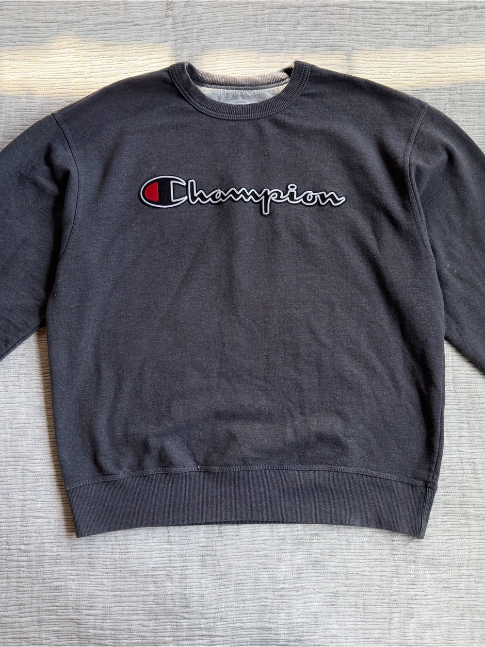 Champion Men's Black Crewneck Sweatshirt with Logo
